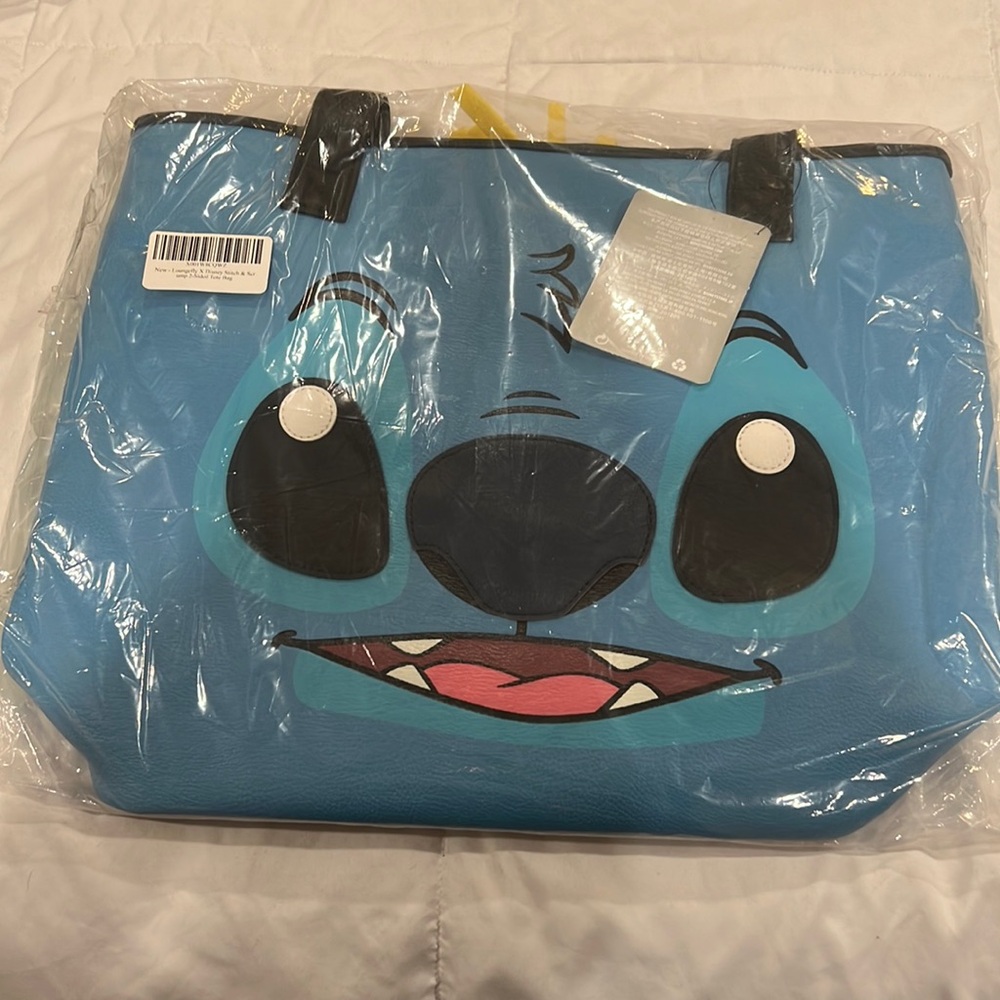 Disney stitch and stump leather tote bag